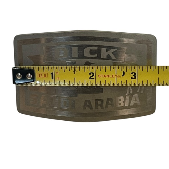 Vintage Saudi Arabia DICK Silver Belt Buckle Collectible Novelty - Picture 5 of 6